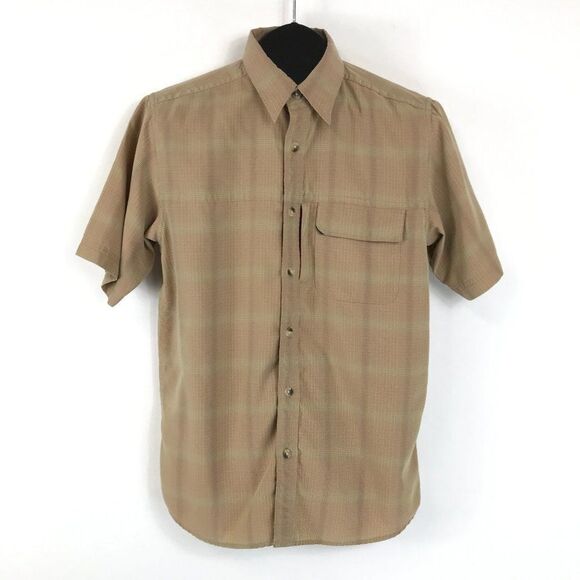 The North Face Button Up Short Sleeve Shirt Men's Small Plaid Pockets Outdoor - Picture 1 of 10
